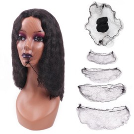 100 pcs Invisible Elastic Hair Nets for Long Hair, 42" X-Large Black Hairnets for Hairstyle Making, Wig Storage, Sleeping, Food Service (42 inches)