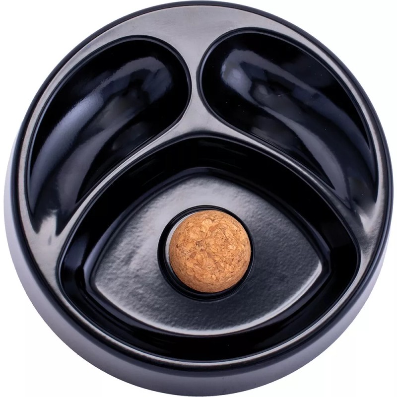 Lucienne 6.75 Lucienne Black Metal Round 2 Pipe Hold Ashtray