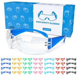 Pandahero Kids Safety Glasses Bulk-28 Pack Child Size Safety Goggles, ANSI Z87.1 Certified,Ideal for Nerf Party/Science Projects/School,Eye Protection for Kids
