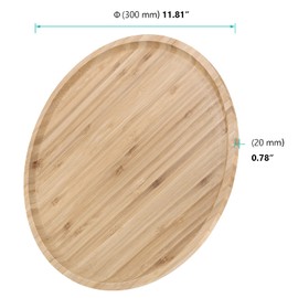 FUNSUEI 3 PCS 12 Inches Bamboo Plant Saucer, Round Bamboo Plant Tray, Natural Bamboo Plate for Indoor and Outdoor Plants