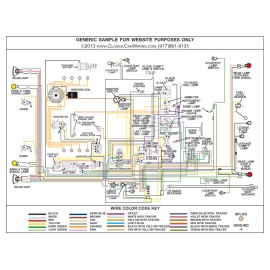 1946 46 1947 47 Ford Truck Full Color Laminated Wiring Diagram 11" X 17"