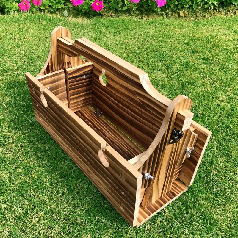 Portable Wooden Picnic Table with Storage Basket - Folding 2-in-1