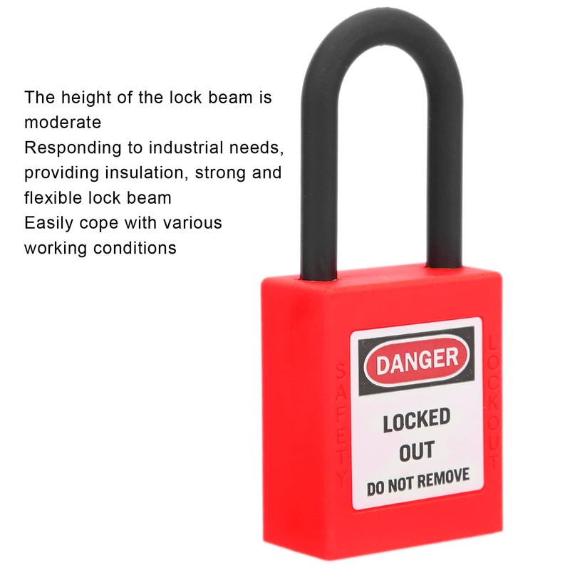 Wakects Safety Padlocks Set, 5Pcs 38mm Lockout Padlock Nylon PA