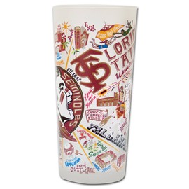Catstudio Drinking Glass, Florida State University Glass Cup for Kitchen, Drinking Glasses, 15oz Dishwasher Safe Tumbler for FSU Alumni