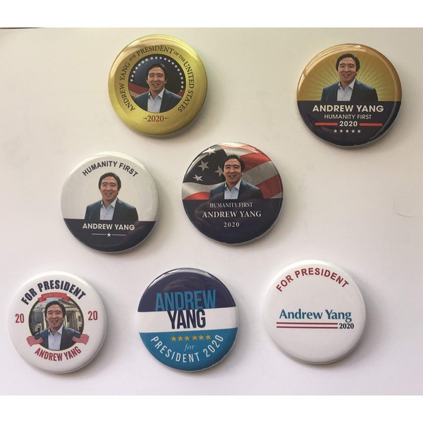 Presidential Election Historical Center Andrew Yang 2020 Campaign Buttons Set