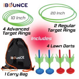 New Bounce Lawn Darts Set - Glow in The Dark Soft Tip Lawn Darts - Outdoor Lawn Games for Family