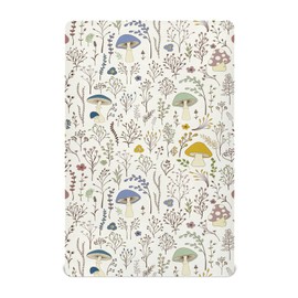 KICPOAY Fitted Crib Sheets Wild Plants Mushroom Stretchy Portable Playard Sheets for Baby Toddler, Breathable Soft Mini Crib Mattress 52 x 28 in for Boys and Girls