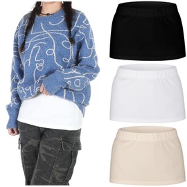 Zoooyawn 3 Pcs Shirt Extender Women's Shirt Extenders Cami-shirt Layering Extension Half Slips Cleavage Cover for Women Cover Waist