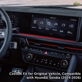 for 2024-2025 Hyundai Sonata Accessories, 5pcs Aluminum Alloy Knob Cover Trim Set - A/C, Volume & Push Start - DvlynAuroa (Black)