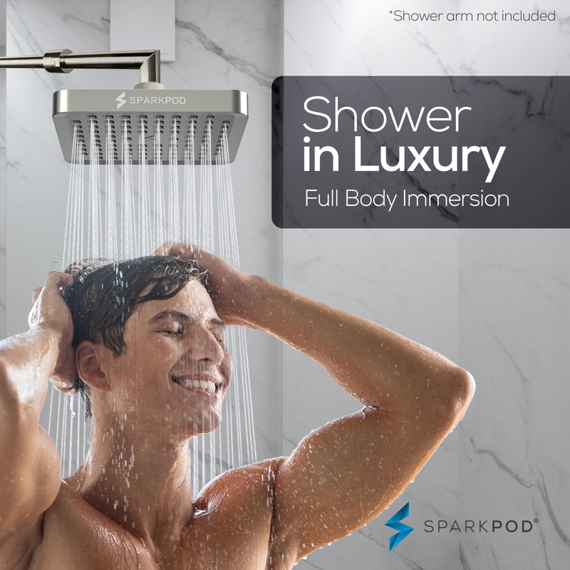 SparkPod Shower Head - High Pressure Rain - Premium Quality