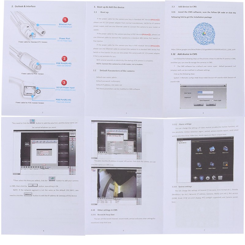 Household White Infrared IR Smart Camera Home Monitoring Device 2048*1536P