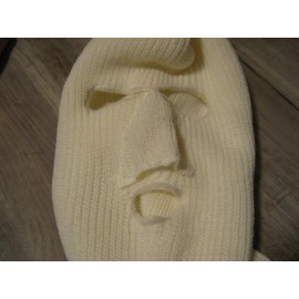 HT Hi-Tech Fishing Polar Mask Knit Cap Hat & Neck Cape Polar White Color