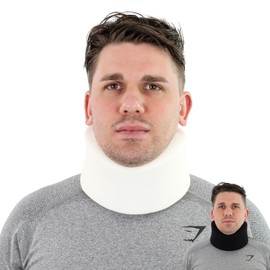 Solace Bracing Perfect Fit Neck Support (2 Colours) - British Made & NHS Supplied Stabilising Neck Collar - #1 Cervical Neck Brace for Pain & Pressure Relief Day or Night - White, Size 12 (20" x 3.5")