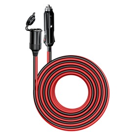 8M 26FT Araba Sigara Çakmak Uzatma Kablosu, Ağır Hizmet Tipi 12 v 24 V Sigara Fişi Soket Uzatma Kablosu 15A Sigortalı Toz Geçirmez Kapaklı