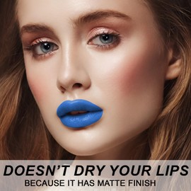 DISURI Beauty Matte Bullet Long Wear Lipstick - Vegan and Cruelty-Free - Smudge and Waterproof Matte Lipstick with Moisturizing Formula - All Day Comfort - (Sapphire Glow #16)