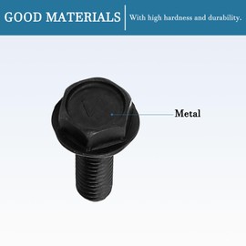 QUARKZMAN M6 x 17 mm Left Hand Thread Screw x 4 Pieces Hexagonal Head Flange Bolt for Clockwise Running Machines Black