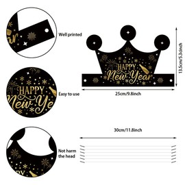 KALOR 12 Pcs Happy New Year Eyeglasses 2025 New Years Hats Happy New Years Party Glasses Photo Prop for New Years Eve Party Supplies