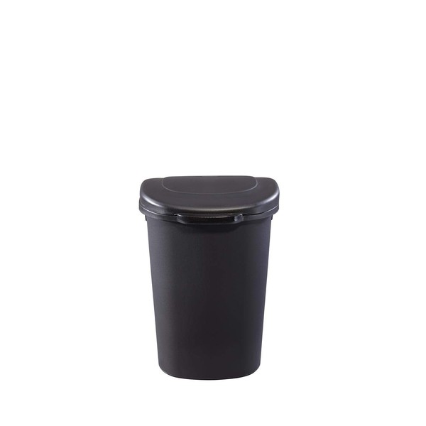 Rubbermaid Commercial Products Touch Top Trash Can/Wastebasket with Lid, 13-Gallon, Small Black Garbage Bin for Home/Kitchen/Bathroom/Bedroom/Office