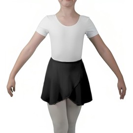SHADOW DANCE UK Ballet Skirt Pull on Ballet Wrap Skirt Chiffon Dance Skirts with Elastic Waistband for Girls Women