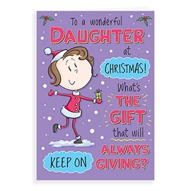 Piccadilly Greetings Regal Publishing Humour Christmas Card Daughter - 9 x 6 inches, C85519