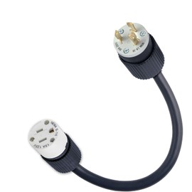 5-15R 3-Prong Female Receptacle Outlet To L6-30P Twist Lock Male 3-Pin Plug NEMA Electric Power Cord Adapter/Converter