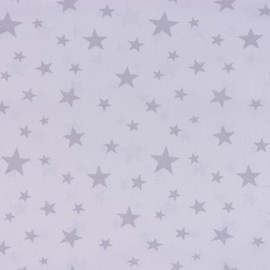 Decorative Fabric Curtain Fabric Raumhoch Star White Grey 2.8 m height