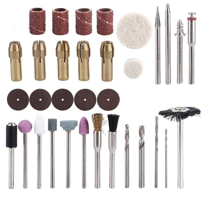 34pcs Mini Electric Rotary Tool Kit Accessories for Grinding and