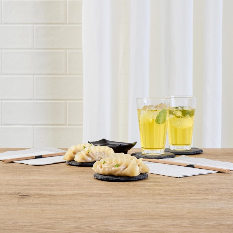 Restaurantware Round Slate Platter 10 Count 3.9 x 3.9 Inch