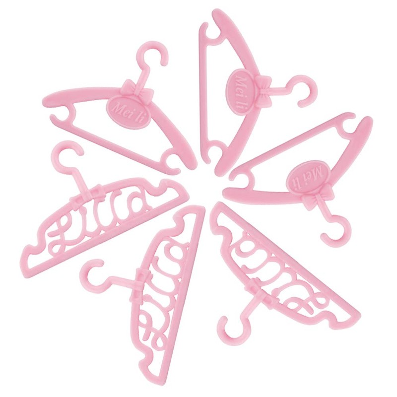 E-TING 60 Pcs Mini Doll Clothes Hangers - Plastic Mixed