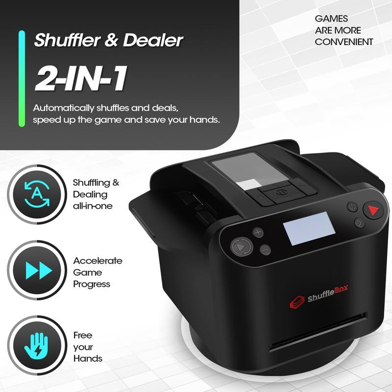 ShuffleBox G1 Pro Automatic Card Shuffler & Dealer 2-in-1, for