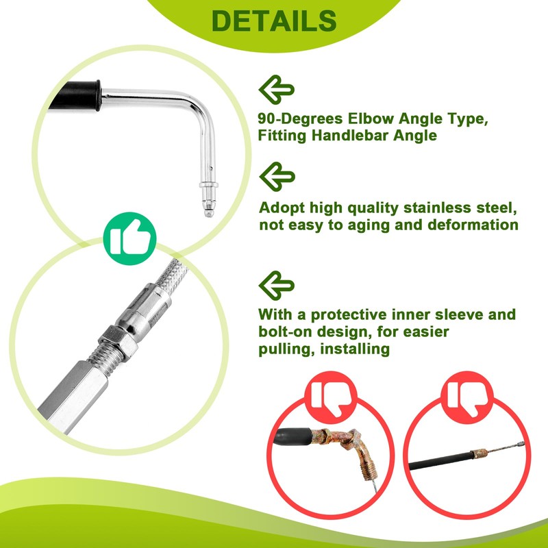 Mofun Extended Length 40" Throttle Cable and Idle Cable Kit