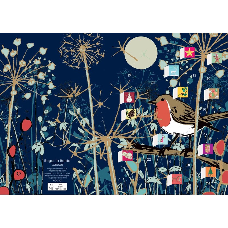 Roger La Borde - Robins - Advent Calendar Card -