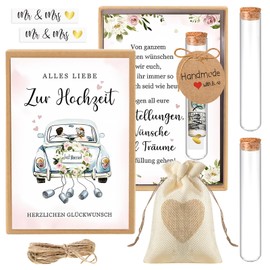 Geldgeschenk Hochzeit – Geschenkbox mit Hochzeitskarte, Reagenzglas & Jutesäckchen – Kreative Hochzeitsgeschenke für Brautpaar zur Hochzeit, Verlobung oder Hochzeitstag
