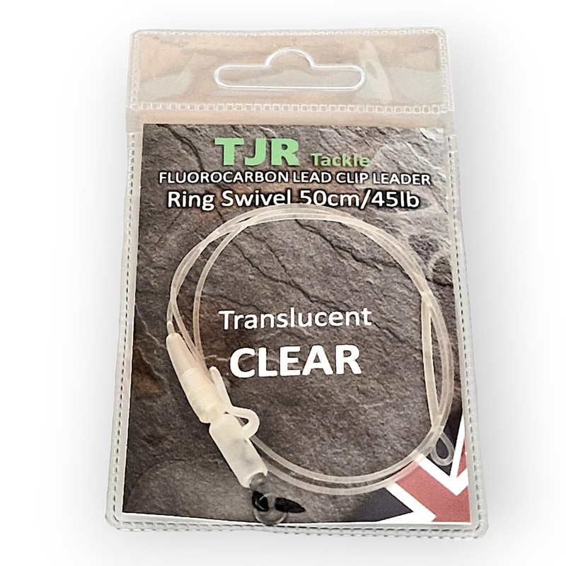 Twin pack 50cm fluorocarbon carp Leaders Carp safety lead Clips