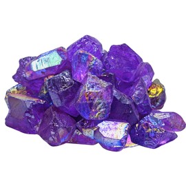 Amethyst Aura Quartz Raw Crystals and Healing Stones, Natural Rocks for Meditation and DIY Raw Stones and Crystals (1 lb)