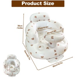 Inflatable Baby Chair,Baby Inflatable Seat Newborn,Inflatable Seat for Babies 3 Months and Up,Toddler Chair for Sitting Up with Built in Air Pump,Portable Blow Up BabyChair