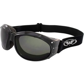 Global Vision Eliminator Gafas Acolchadas para Motocicleta de Dirt Bike para Hombres y Mujeres (Marco Negro/Lente Ahumado) - Negro - Top...