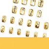 Rchovsam 24pcs Solid Gold Press on Nails Short Round Nails