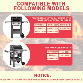 7637 17 Inch Grill Grates for Weber Spirit and GS4 Spirit II 200 Series Grills Parts Spirit E210 S210 E215 E220 S215 S220 Parts, Spirit 2 E210 S210 Replacement Parts, Cast Iron (Front Mount Controls)