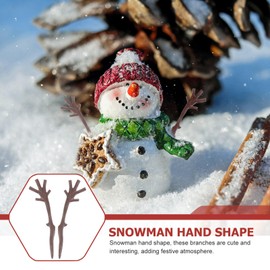 Unomor Christmas Decor 100pcs Plastic Snowman Hands Mini Artificial Reindeer Elk Antlers Christmas Deer Horns Fake Dried Tree Branches Decorative Plant Twigs for DIY Crafts