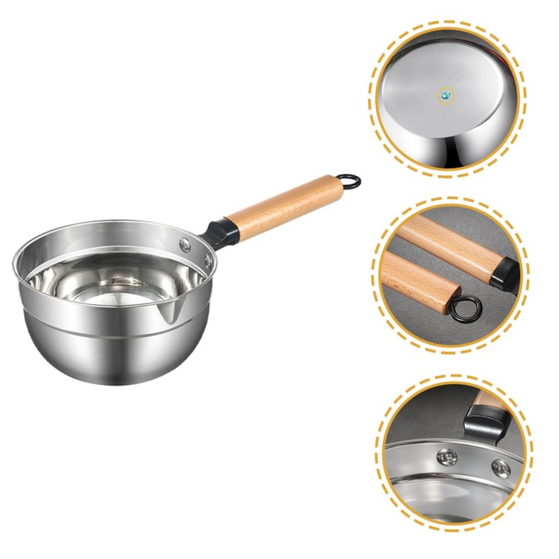 BIUDECO Thickened Wooden Ladle Kitchen Water Scoop Comfortable Grip for