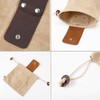 Waxed Canvas Foraging Pouch for Hiking, Collapsible Leather Belt Pouch