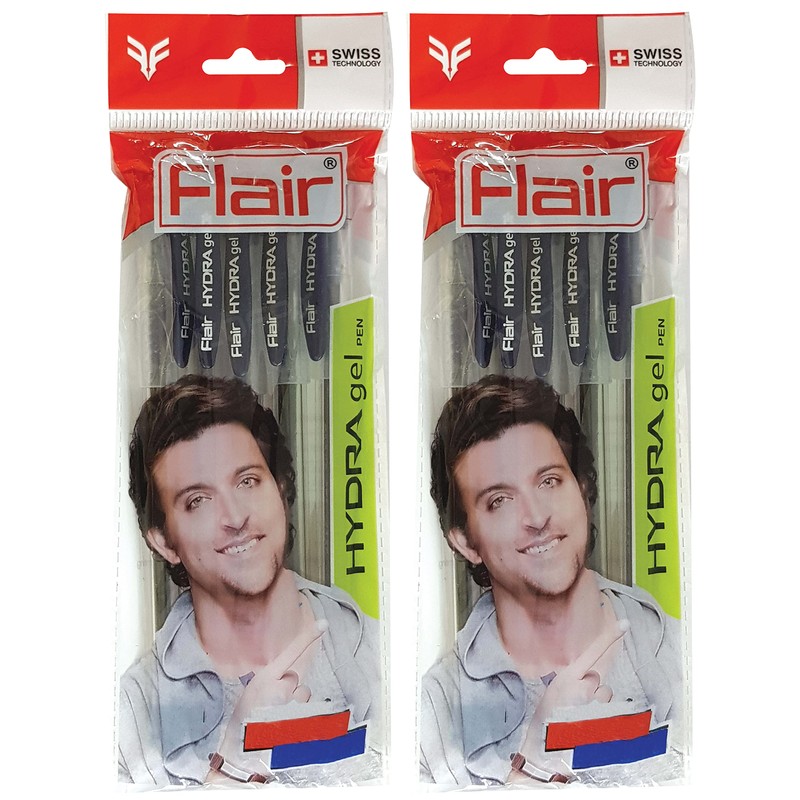 FLAIR Hydra 10 x 0.5mm Tip BLUE Gel Pens Easy