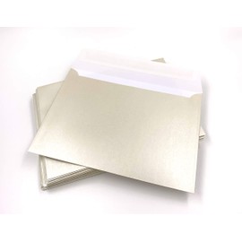 25 Pearlescent Envelopes, White Pearl, Pearls, Pearl Effect, C6 = 162 x 114 mm, Peel and Seal, Premium: 100 g/m²