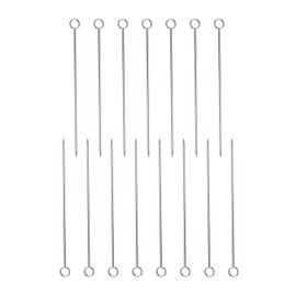 sourcing map 15Pcs Stainless Steel Cocktail Toothpicks, 4.25 Inch Metal Cocktail Picks Fruit Sticks Reusable Long Martini Picks Cocktail Skewers for Party Drinks Appetizer, Silver Ring