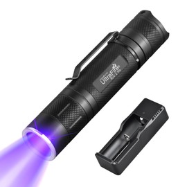 ULTRAFIRE 365nm Black Light LED UV Torch, Small Powerful UV Light, Ultraviolet Woods Lamp for Pet Urine Detection, Ore, Stains, Leak Detection, Currency Verification