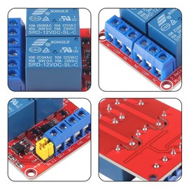 2PCS DC 12V 2 Channel Relay Module with Isolated Optocoupler Supports High and Low Level H/L Level Trigger Module Triggered