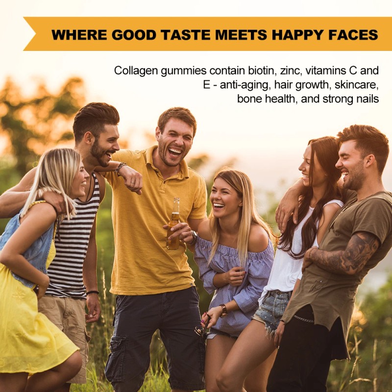 Hydrolyzed Collagen Gummies With Biotin,Vitamin C& E - For Skin