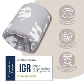 HOBEA-Germany Mini Nursing Pillow Arm Nursing Pillow Small Nursing Pillow for Travel Nursing Muff in Various Designs Model: Muslin Grey Blue