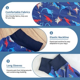 Apatal Dog Onesie After Surgery Recovery Suit Anti Shedding Bodysuit Wounds Female Male Dog Neuter Spay Onesie E-Collar & Cone Alternatives Postoperative Shirt Dog Pajamas(Small)